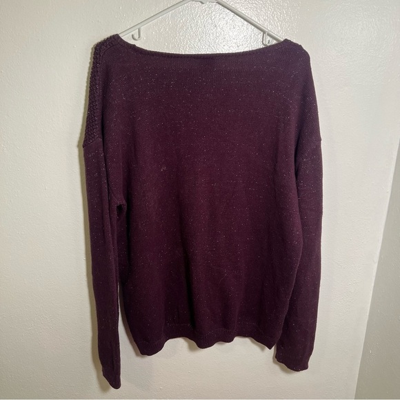 Calvin Klein Jeans Scoop Neck Sweater Purple Metallic L - Picture 5 of 9